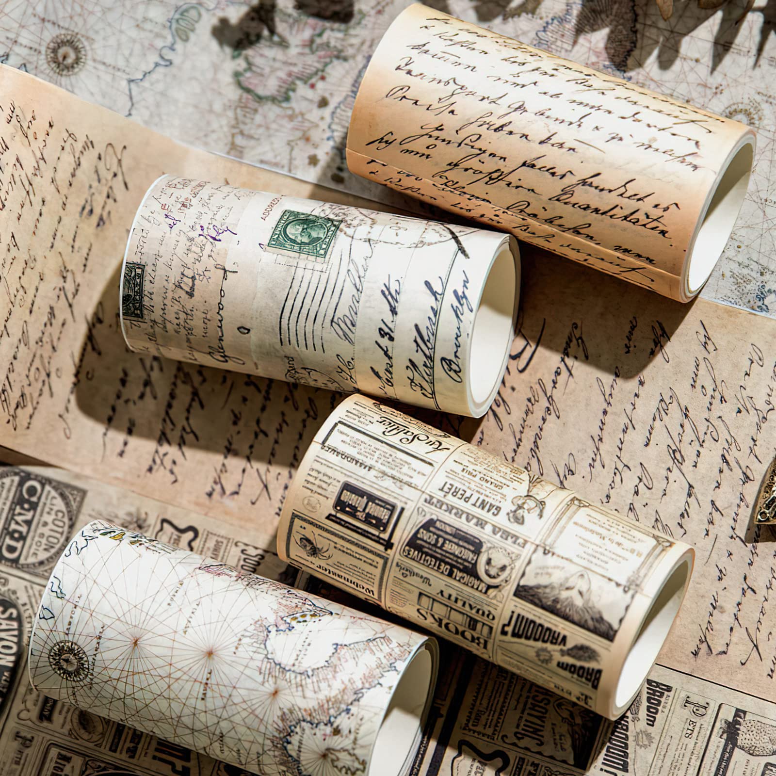 LGEGE 4 Rollos Vintage Washi Tape Set, 75mm Ancho, Artículos